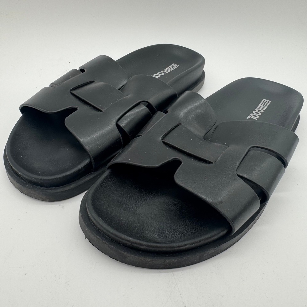 32 Degrees Cool H-Band Sandals Black Women's Size 7 Soft Cushioned Footbed New